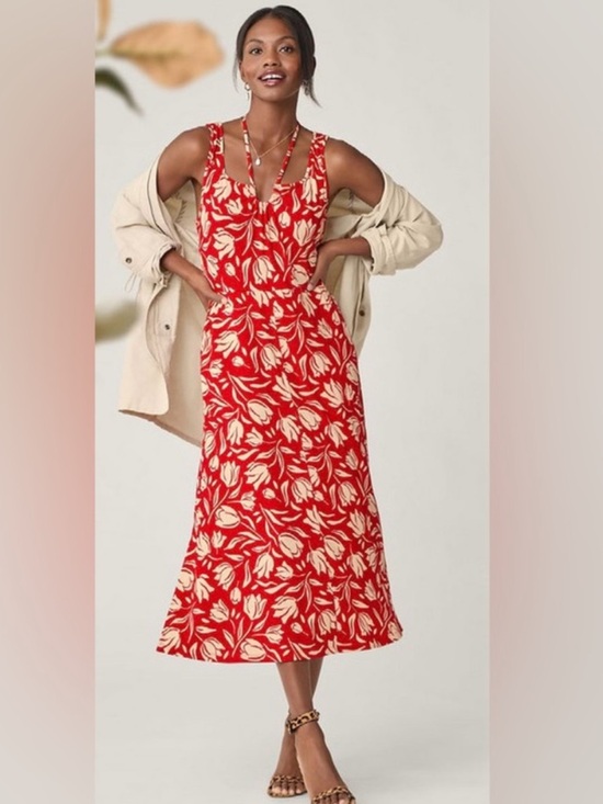 CAbi Dresses & Skirts - Cabi 6393 Tearoom Red Floral Dress Size Large